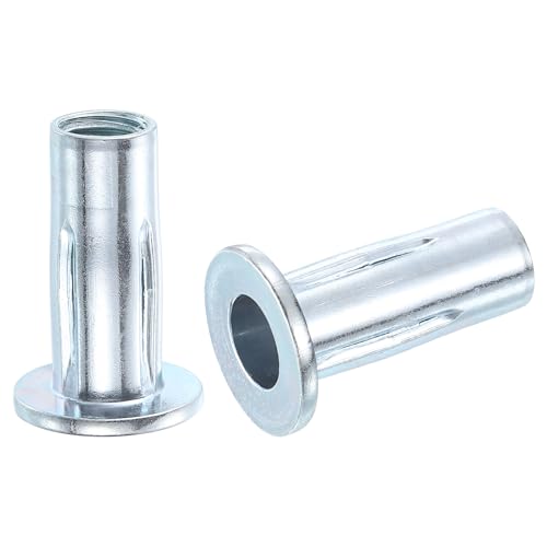 uxcell M10 multi-grip rivet nuts, carbon steel flat head threaded inserts with pre-bulbed shanks, 30 pieces