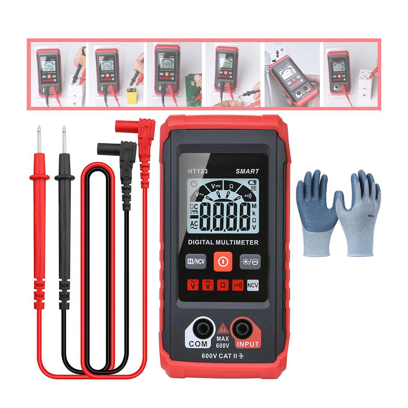 [Australia - AusPower] - XIRUJNFD Smart Digital Multimeter HT123 TM-510 4000 Counts, Automatic Voltage Tester With Non-Contact Voltage for AC/DC (1) 1 