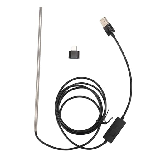 3-in-1 Industrial Endoscope, 1.5 m IP67 Waterproof Inspection Camera Type C Micro USB Endoscope with 6 LED Lights for Android Phone Tablet Device (5.0 mm) | Typ-C/Micro-USB-Schnittstelle zur Verwendung mit Android-Smartphones und -Tablets.