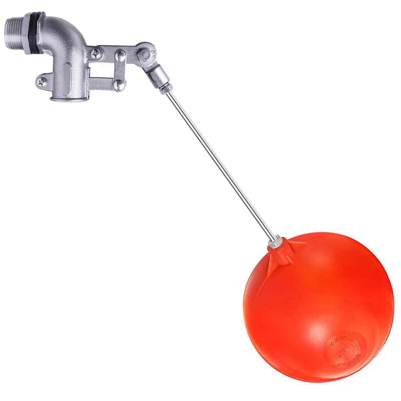 3/4 Inch Stainless Steel Float Valve for Water Tank, Heavy-Duty Design with Adjustable Angle Rod for Water Level Control, Includes 6 Inch Float Ball – Ideal for Water Troughs 3/4inch