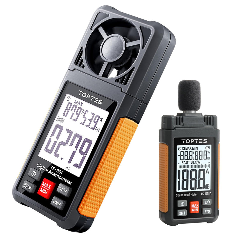 [Australia - AusPower] - TS-301 Anemometer and TS-501A Decibel Meter -an Great Environmental Monitoring Kit for Measuring Noise Levels and Wind Speed Home and Outdoors 
