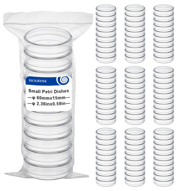 100 Pack Petri Dishes with Lids, 60x15mm Sterile Petri Dishes, Plastic Petri Dishes, 3 Vents Petri Dish, Thick Culture Petri Dishes for Lab Science Experiment, Microbiology 60×15mm 100