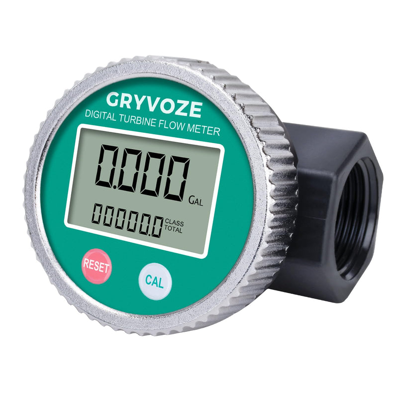 [Australia - AusPower] - 1 Inch PP Digital Turbine Flow Meter, 2.6-26 GPM Inline NPT Thread Flowmeter for Urea, Chemicals, Acid and Alkaline Liquids, Water, Diesel, Gasoline, Kerosene, and Other Liquids. Round 