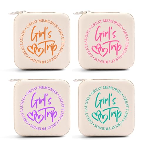 4 PCs Jewelry Boxes & Organizers, Girls Trip Gifts Favors Jewelry Organizer