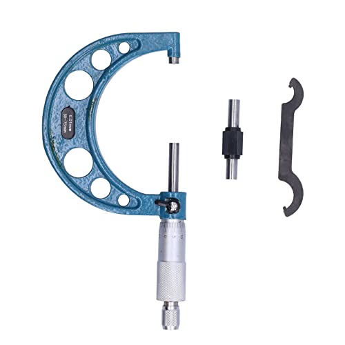 Micrometer 25-50MM 0-25MM 50-75MM 75-100MM Outside Micrometer Stainless Steel High Accuracy Thickness Gauge Accuracy 0.01mm, Default