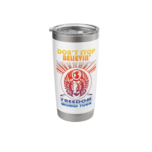 Journey Official Don't Stop Believin' Stainless Steel Insulated Tumbler White 20 Ounces