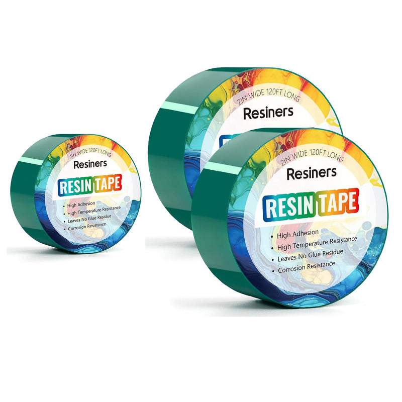 Resiners Resin Tape - 2IN W x 360FT L, High Temperature Resistance, Easy Peel-Off, Release Resin Tape for River Tables, Remove Residue