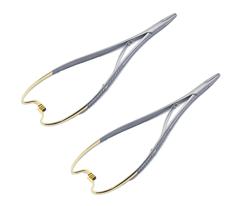 [Australia - AusPower] - TC Mathieu Needle Holder Driver 23cm 9" with Tungsten Carbide Inserts Surgical Forceps Dental Plier 2 Pcs 