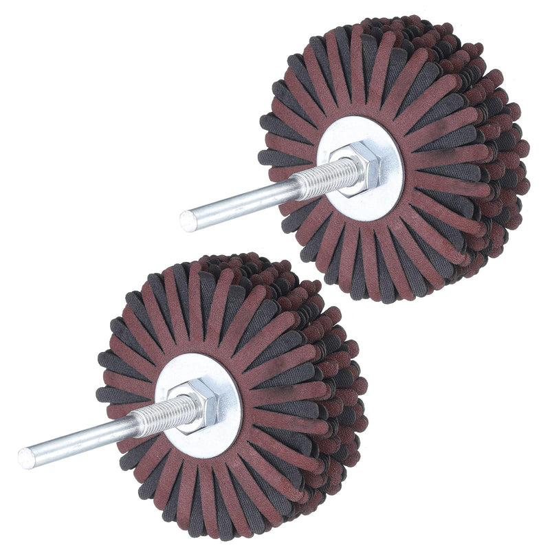[Australia - AusPower] - uxcell 2pcs Abrasive Cloth Flap Wheel Sanding Star 1/4-Inch Shank for Woodworking Root Carving Furniture Polishing 240 Grit 2 