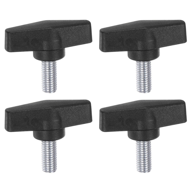 [Australia - AusPower] - HARFINGTON 4pcs Tee Wing Knobs M10 x 20mm Metric Male Threaded Stud 55mm T Head Plastic Knob Handles Thumb Screws Hand Clamping Tightening Knob Grip Thumbscrew, Black M10 x 20mm x 55mm 