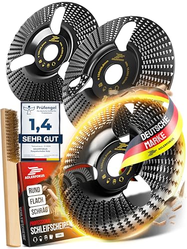 Eagle Focus Wood Grinding Disc 125mm Set Angle Grinder [Extra Sharp] | Flex disc for wood, root mill, paint mill, tree stump grinder, rasp disc, grinding with a flex grinding disc 125 mm (with transparency) Set of 3