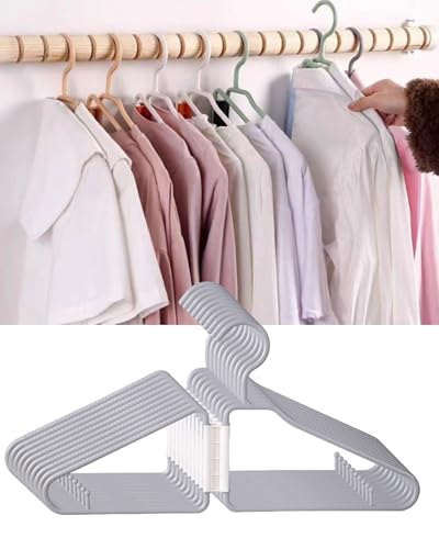 10pcs Grey Folding Hanger for Travel, Portable Lightweight Folding Hanger for Home Closets RV Closets Covert Space, 8.3 * 8.3in