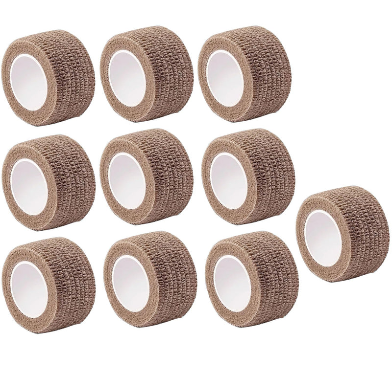 Anti Scalding Tape, 10 Rolls 13 FT x 1 Inch Black Flannelette Pot Handle Anti Scalding and Anti Slip for All Handles (Brown) Brown
