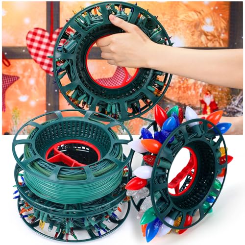 Reallnaive 3 Pcs Christmas Light Storage Holder Cord String Light Reel