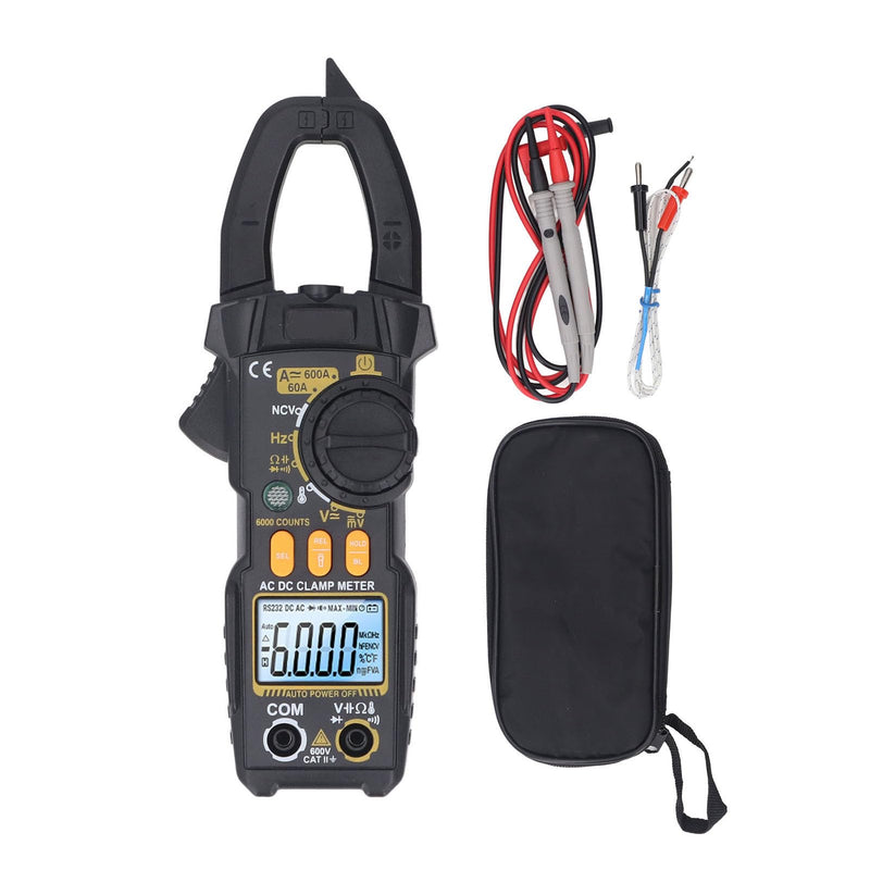 [Australia - AusPower] - Digital Clamp AC DC Volt Amp Multimeter 6000 Count LCD Diode Temp Hz Ohms Capacitance Tester Electrican Tool 