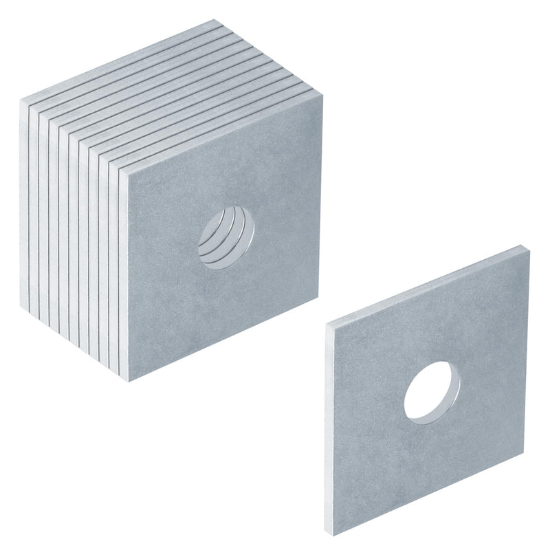 [Australia - AusPower] - 12 Pcs Square Plate Washers 1/2" (ID) x 2" x 2", Flat Plate Washers,1/8" (2.8mm) Thick 