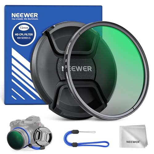 NEEWER 72mm CPL Filter with Lens Cap, Ultra Slim Multi Resistant Nano Coated Circular Polarizing Filter with HD Optical Glass for Camera Lens, Reduces Reflection & Glare, Boosts Contrast