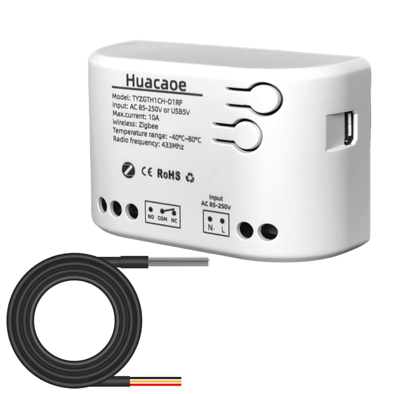 [Australia - AusPower] - Zigbee 1CH 85-250VIntelligent Temperature Sensor,High Precision Waterproof Probe Sensor,Wireless Intelligent Monitoring,Tuya app Remote Smart Switch(tuya zigbee hub needed) 1CH 120V 