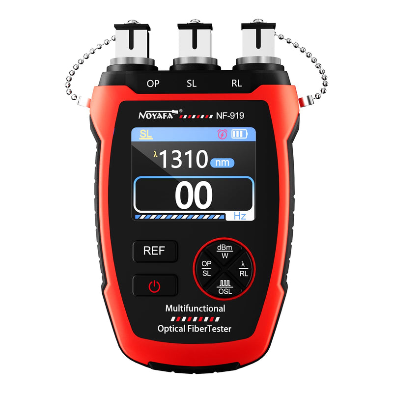 [Australia - AusPower] - NOYAFA NF-919 Optical Power Meter, 3 in 1 Fiber Optic Cable Tester with Light Source Function &10KM Visual Fault Locator (OPM/VFL/SL), Rechargeable FC/SC/ST Fiber Optic Tools 