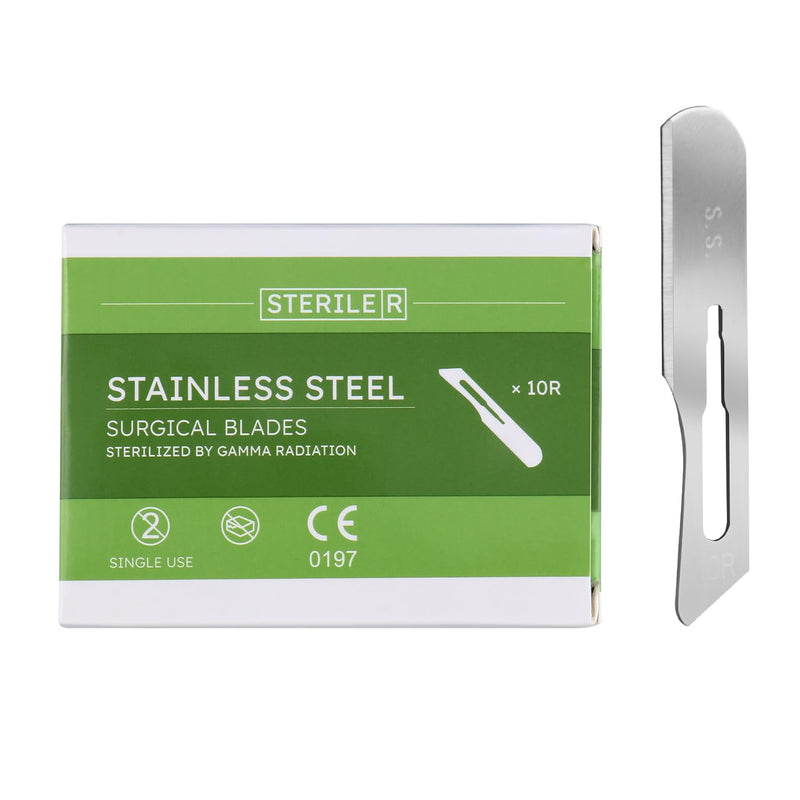 [Australia - AusPower] - 10R Dermaplane Blade,Sterile Surgical Blades,Stainless Steel Scalpels Surgical,Scalpel for Dermaplaning(Box of 100,Individually Packed) 