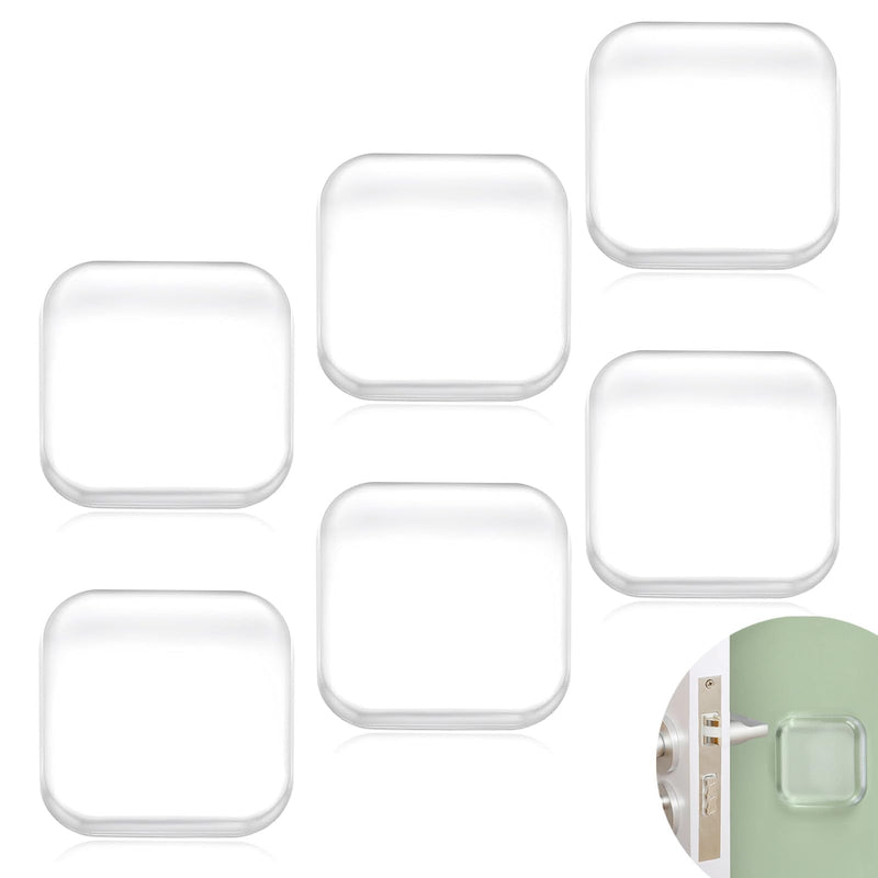 [Australia - AusPower] - Door Stopper Wall Protector, Wall Shield Bumper Guard from Door Knobs,Sturdy Self Adhesive,Soft and Transparent,Washable Reusable Shock Absorbent Gel for Home Office (6, Transparent) 