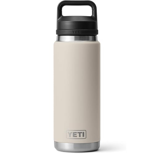 YETI Rambler 26 oz Bottle, Leakproof, Vacuum Insulated, Stainless Steel with Chug Cap, Cape Taupe