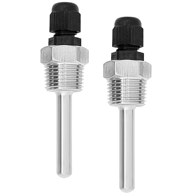 Immersion Sleeve 1/2 Inch, Set of 2 Temperature Sensors, Stainless Steel, 8 x 50 mm | Immersion sleeves, stainless steel immersion sleeve thread for temperature sensor