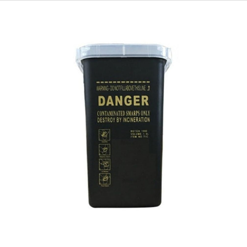 [Australia - AusPower] - Portable Sharps Container for Beauty Salon,Needle Disposal Bin for Professional Labs and Home Use,Small Containers for Outdoor (Black) Black 