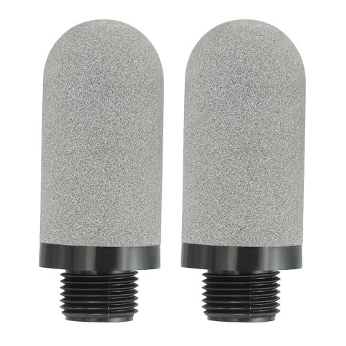 PATIKIL Plastic Pneumatic Air Silencer G 3/8 Pack of 2 Air Line Compressor Exhaust Fitting Solenoid Valve Silencer Baffle Pneumatic Silencer for Cylinder Oil Tanks, Gray | Air Line Compressor Exhaust Fitting Solenoid Valve Silencer Baffle Pneumatic...