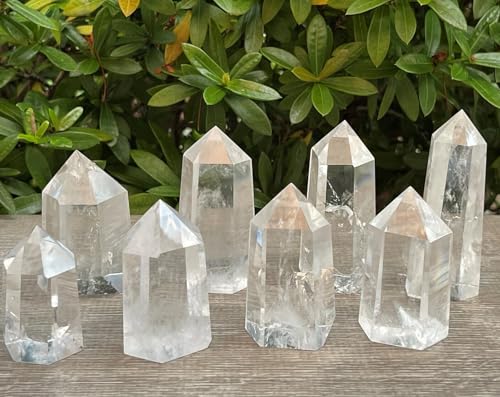 GAF TREASURES Premium Clear Quartz Obelisk, Standing Polished Clear Quartz Point (3-4 oz) 3-4 oz