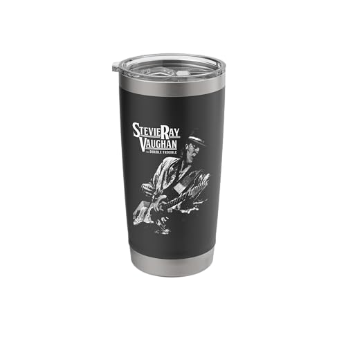 Stevie Ray Vaughan and Double Trouble Image Stainless Steel Insulated Tumbler Black 20 Ounces