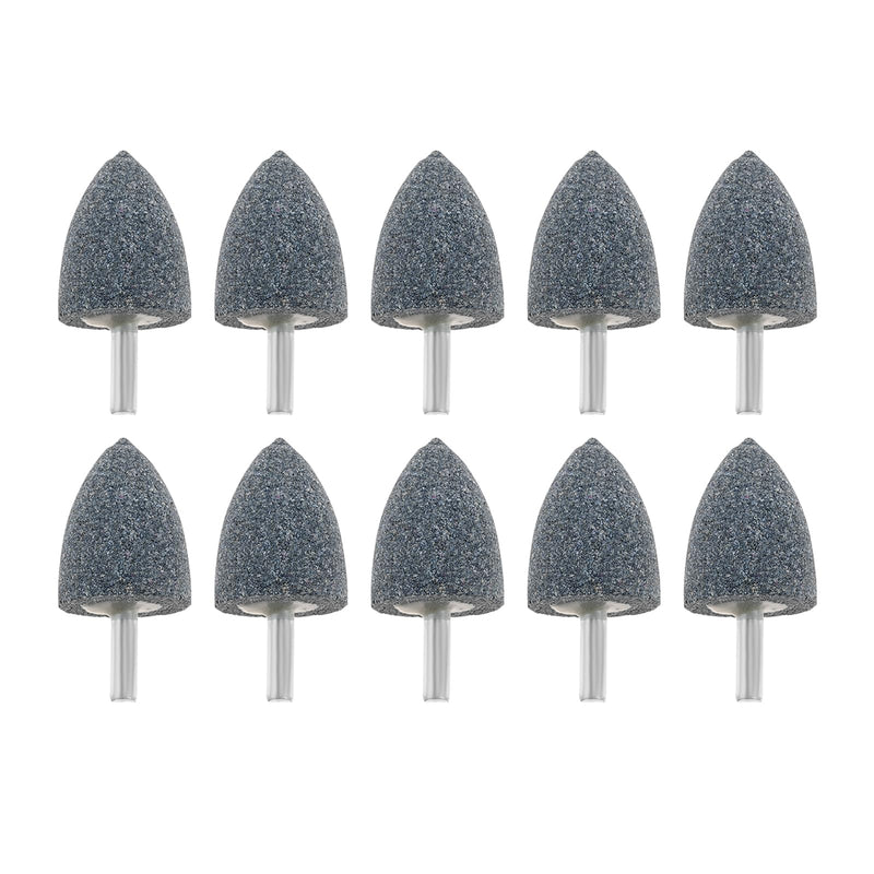 [Australia - AusPower] - dophee 10Pcs 30mm Cone Shape Aluminum Oxide Mounted Grinding Stones Rotary Grinding Bits with 1/4" Shank for Electric Rotary Tools Drill Grinder 