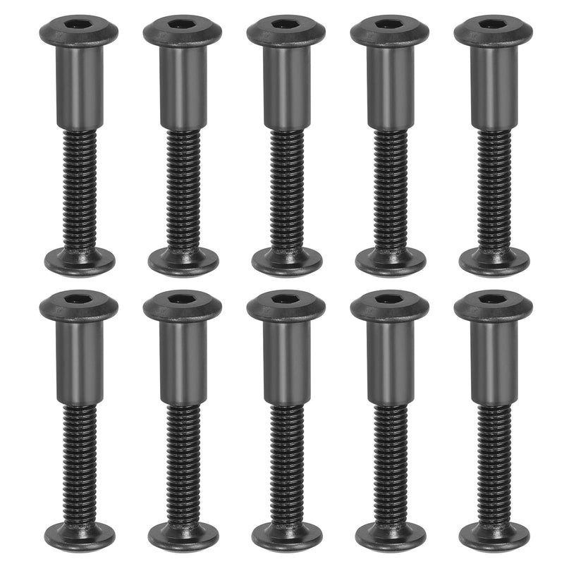 [Australia - AusPower] - PATIKIL 20 Set Hex Chicago Screws, Metric Hex Drive Socket Cap 6 x 30 mm Bolts and 6 x 15 mm Nuts Binding Screw Posts for Scrapbook Leather Belt Album Furniture Repair, Black M6 x 30 mm 