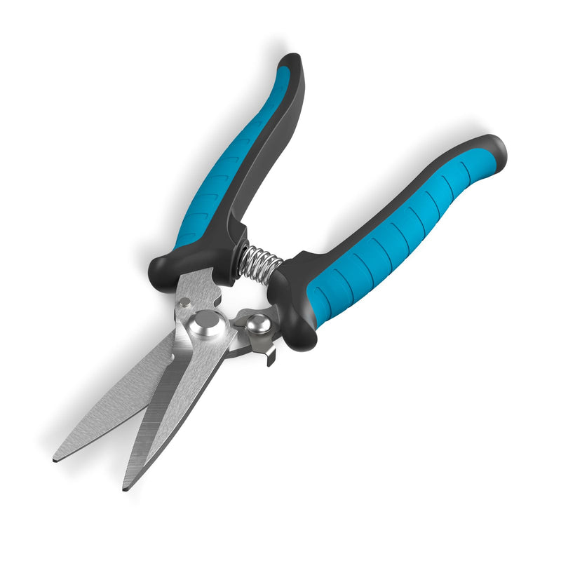 [Australia - AusPower] - GARTOL 8" Scissors All Purpose Heavy Duty - Razor-sharp Tin Snips for Sheet Metal, Electrical Wires, Insulation, Ropes, Cardboard | Electrician Tools with Cable Notch, Ergonomic Grip | DIY Scissors 