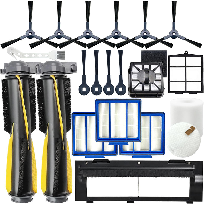 [Australia - AusPower] - Replacement Parts for Shark IQ RV1001AE Shark AV911S EZ, AV1010AE RV1000 RV1001 AV970 AV993 AV1002AE UR1000SR UR1005AE Vacuum Cleaners,Side/Sweep Brush Filter Main/Roller Brush Shell Clean Base Filter IQ(2+3+4+6) 