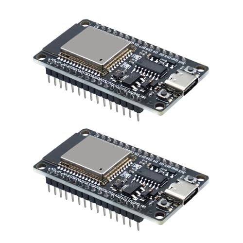 ESP32 NodeMCU Development Board for ESP32 USB-C Module, 2.4GHz WiFi+Bluetooth Dual-Core with CH340 Chip for Arduino (Pack of 2)