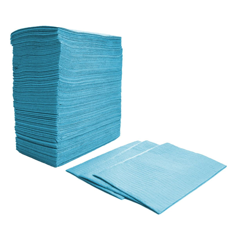 [Australia - AusPower] - Disposable Dental Bibs 125PCS 3 Ply Waterproof Tattoo Bib Sheet for Patients Nail Paper Towels (Blue) Blue 