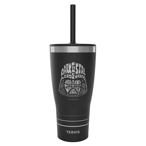 Tervis Traveler Star Wars - Darth Vader Wordle Triple Walled Insulated Tumbler Travel Cup Keeps Drinks Cold & Hot, 30oz with Straw Lid, Stainless Steel