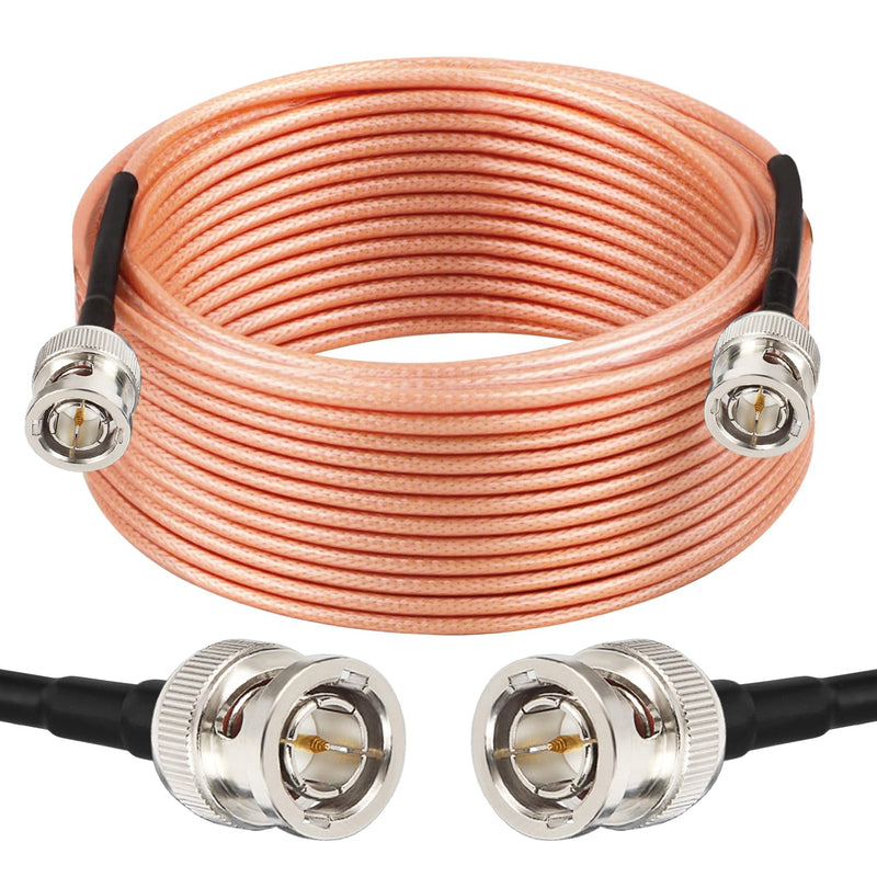 XRDS - RF Flexible 50FT HD-SDI Cable, BNC to BNC Video 75 Ohm RG179 Extension Cable for 4K 1080P 3G HD SDI Camera, Monitor, Recorder, Converter 50 FT Brown 1