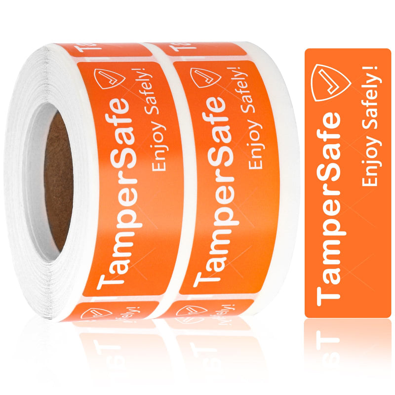 500 Pieces Tamper Evident Label1* 3 Inch Food Delivery Stickers Temper Proof Tape Roll Safe Secure Tamper Evident Seals for Food Container Pizza Boxes (Orange) Orange