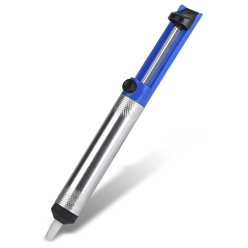 Desoldering Pump with Aluminum Housing 18.3 cm Soldering Suction, Manual De-soldering Heat Resistant Desoldering Pump Tool, Vacuum Soldering Removal Hand Tool (Blue)