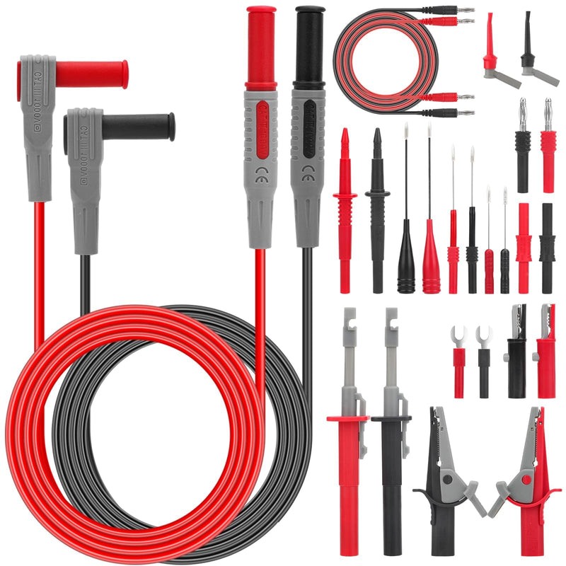 [Australia - AusPower] - SUNJOYCO 26PCS Multimeter Leads, Back Probe Kit, Multimeter Test Leads Kit with Alligator Clips, Replaceable Wire Piercing Probes, Test Hooks, Back Probe Pins for Digital Electrical Testing 