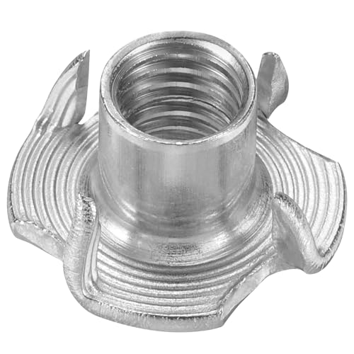 HARFINGTON 3/8-inch 304 stainless steel 4-prong T-nuts for wood, cabinetry, furniture, and climbing holds