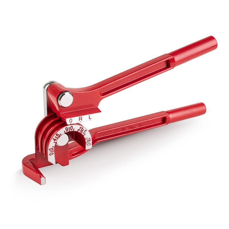 [Australia - AusPower] - 3 In 1 Tubing Bender, 0-180 Degrees Tube Bender Manual Pipe Bender Tool for 1/4 5/16 3/8 Inch Copper Aluminum Brass and Thin Steel Pipes(Red) 