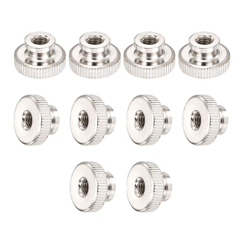 [Australia - AusPower] - uxcell Knurled Thumb Nut, 10Pcs M6x1mm Iron Round Knobs Fasteners for 3D Printer Parts, Silver Tone M6 10 
