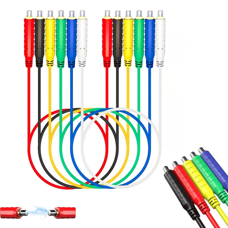 [Australia - AusPower] - 6Pcs Magnetic Test Leads Silicone Soft Jumper Wires HVAC 30V AC/5A 20AWG Professional Low Voltage Flexible Lead Wire for Electronic Testing (6) 6 