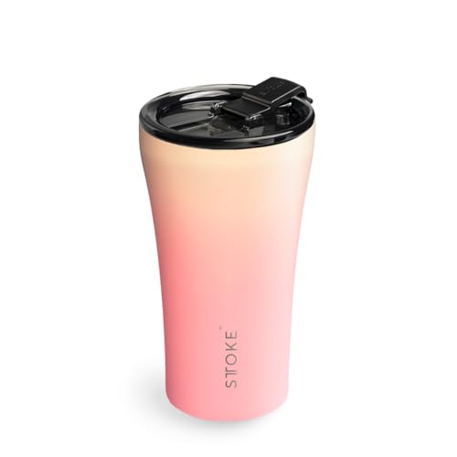 Sttoke Leakproof Lid Shatterproof Tumbler, Sunset Peach, 6.9-inch Height, 12 oz