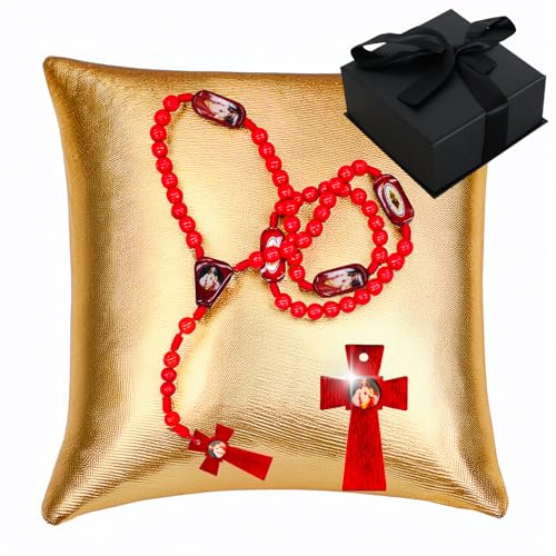 Nuestra Fe Rosarios de Jesus Christ made of pine wood - Rosarios catolicos para recuerdos - Rosario de San Judas Tadeo - Recuerdos de San Judas Tadeo Necklace - Escapularios catolicos Saint Jude