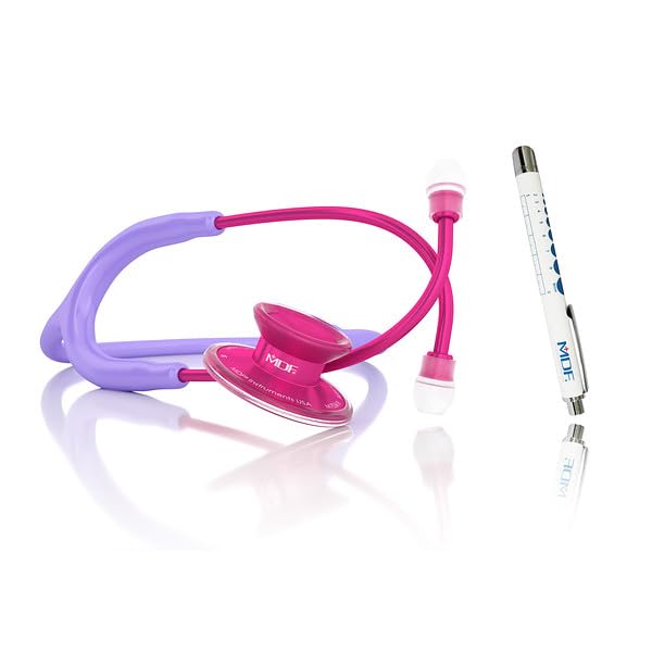 [Australia - AusPower] - MDF Instruments Acoustica Lightweight Stethoscope for Doctors, Nurses, Students + LUMiNiX Medical Professional Penlight 