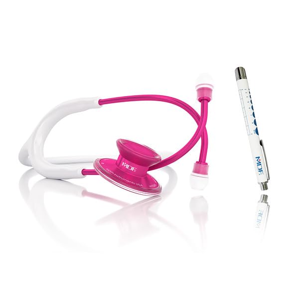 [Australia - AusPower] - MDF Instruments Acoustica Lightweight Stethoscope for Doctors, Nurses, Students + LUMiNiX Medical Professional Penlight 